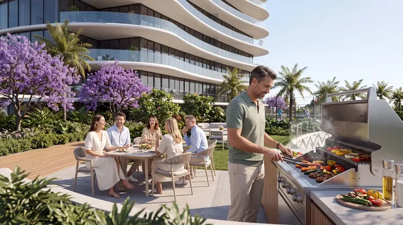 Outdoor BBQ and dining terrace